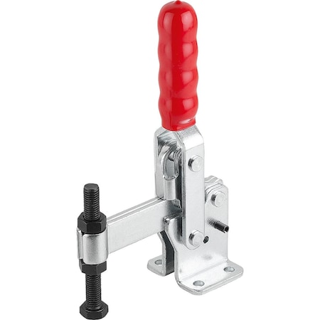 Kipp Toggle Clamp Vertical Std, Horizontal Foot F1=4400, Fixed Clamping Spindle M12X100, Steel Galvanized K1438.04400